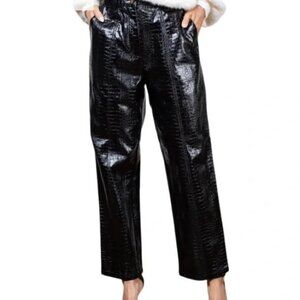 FRNCH Black Snakeskin Pants Small